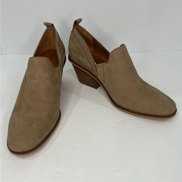 NWOB! Lucky Brand Vennia Slip On Suede Brown Leather Ankle Booties Sz 9M - Picture 2 of 11